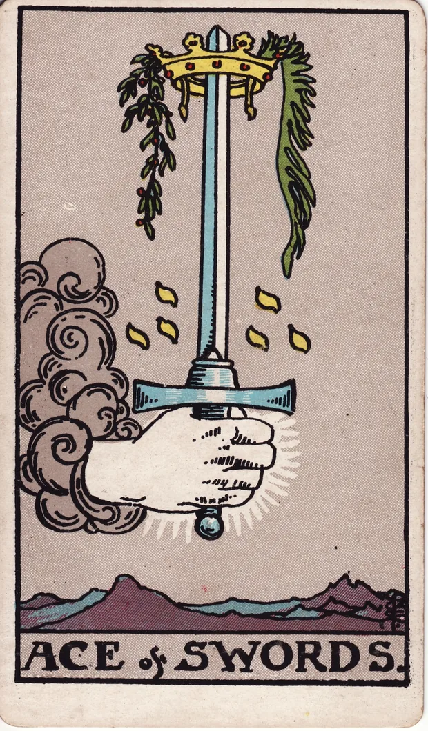 As de Espadas, baraja Waite-Smith de 1910